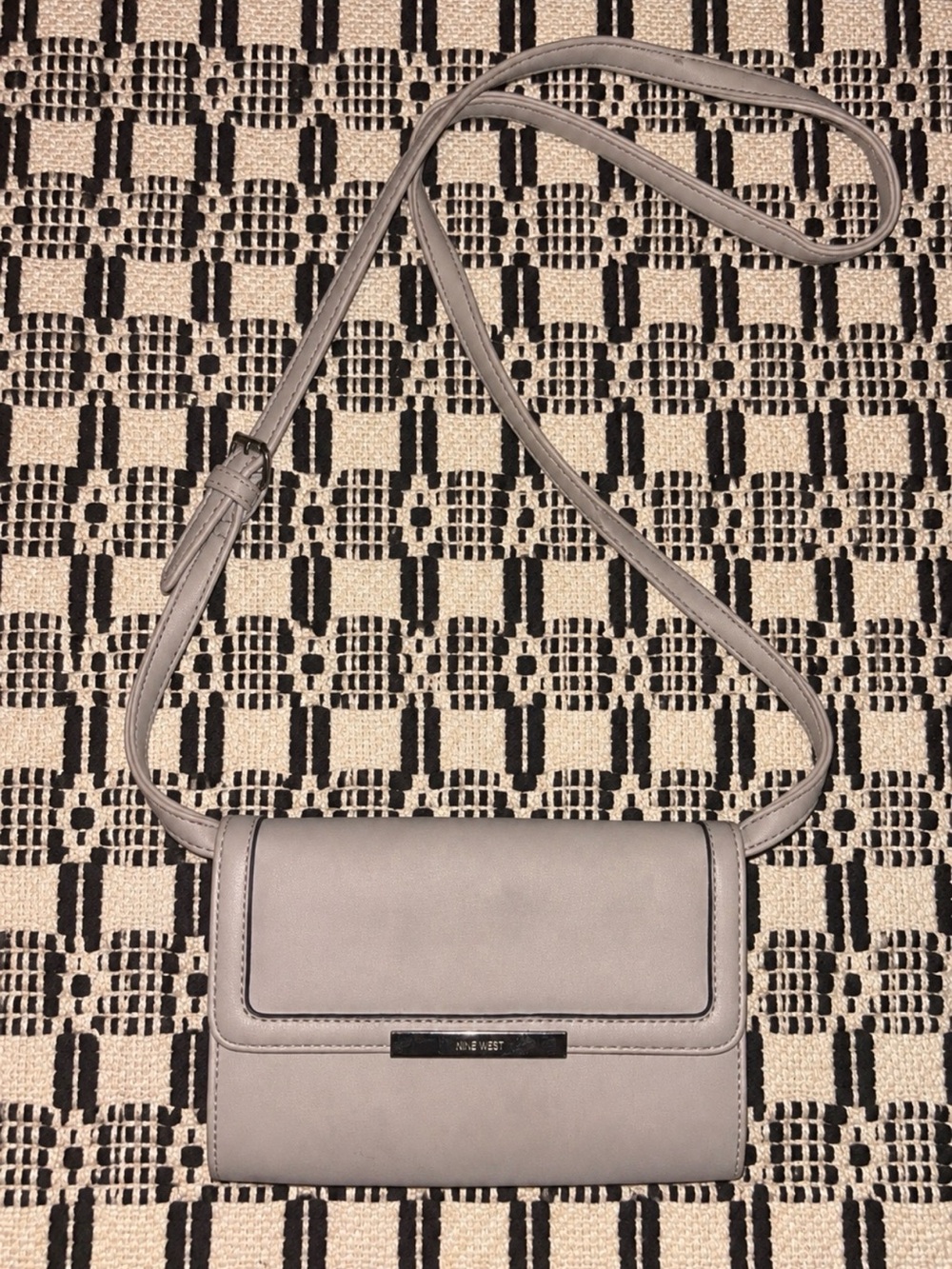 Nine West Light Gray Crossbody Bag with Adjustable Strap